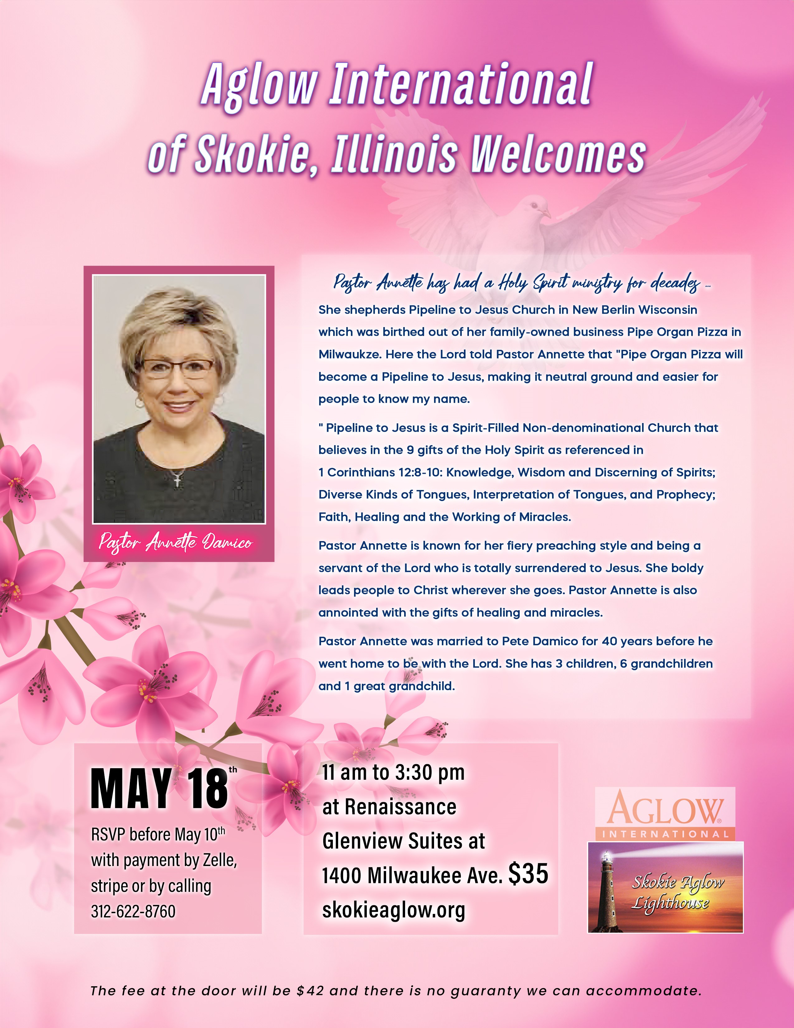 Pastor Annette Damico at Skokie Aglow on May 18, 2024